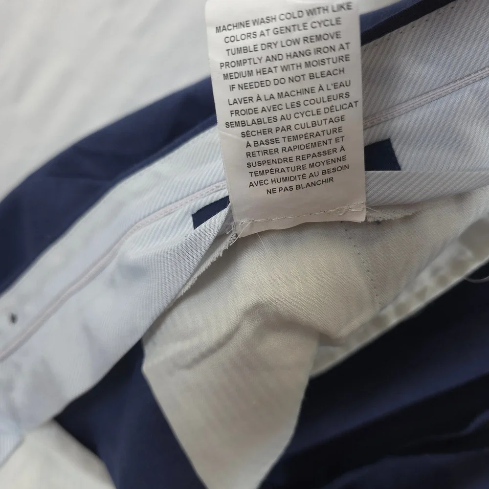 Ralph Lauren Dress Pants Mens 40W x 30L Stretch Check Blue Professional Classic
